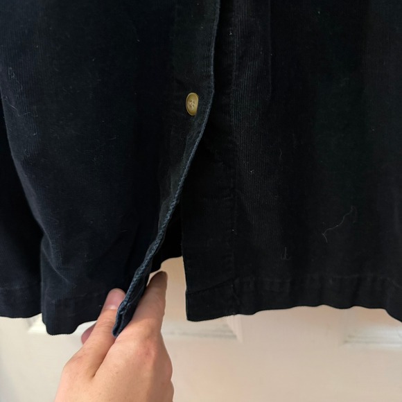 Eddie Bauer Women's Size M Black Corduroy Button Front Midi Dress Cottage Jumper - Picture 7 of 16